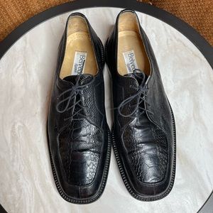 Belvedere Florence Ostrich Leather Black Loafer 10M